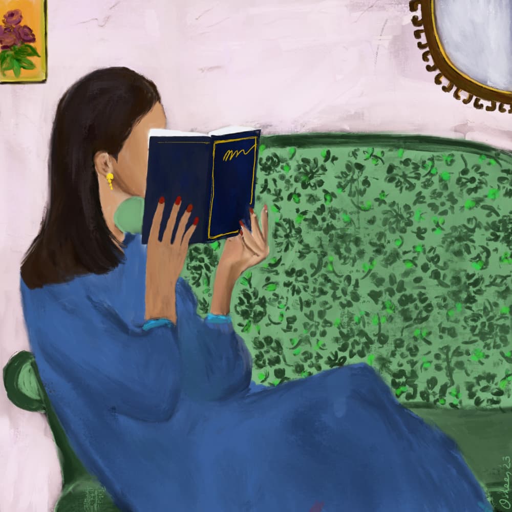 Peaceful Reading Moment by Osheensgallery — canvas wall art