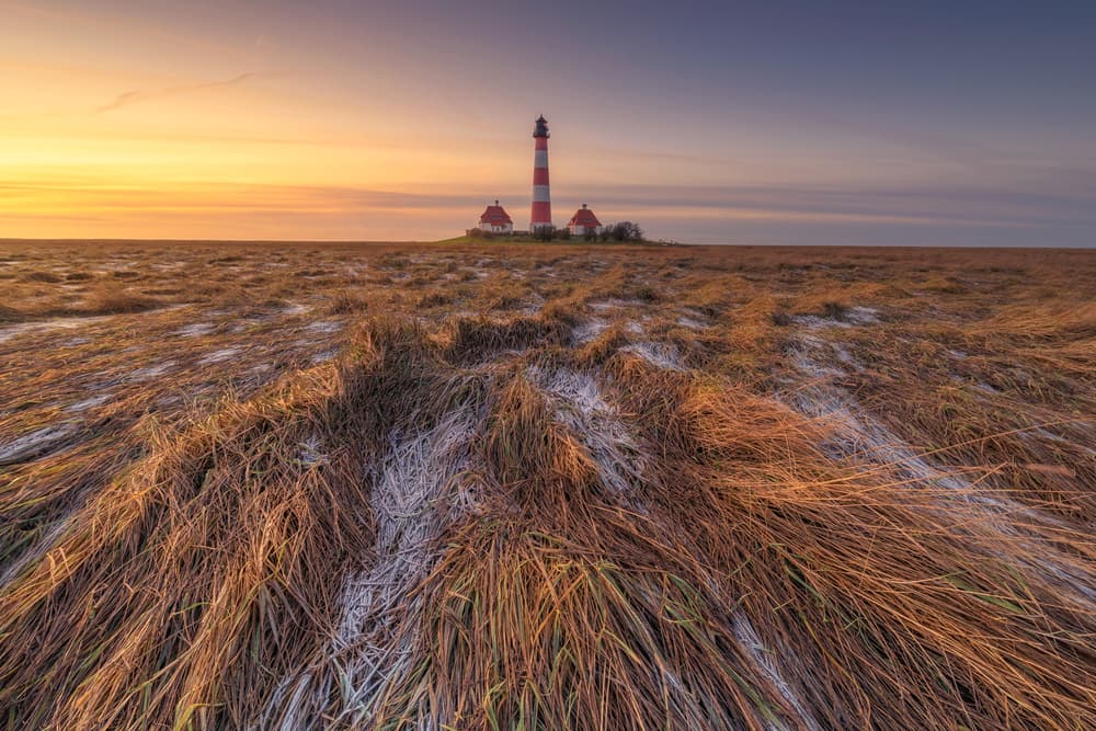 Golden Hour Lighthouse Field by Antonio Carrillo Lopez — canvas wall art