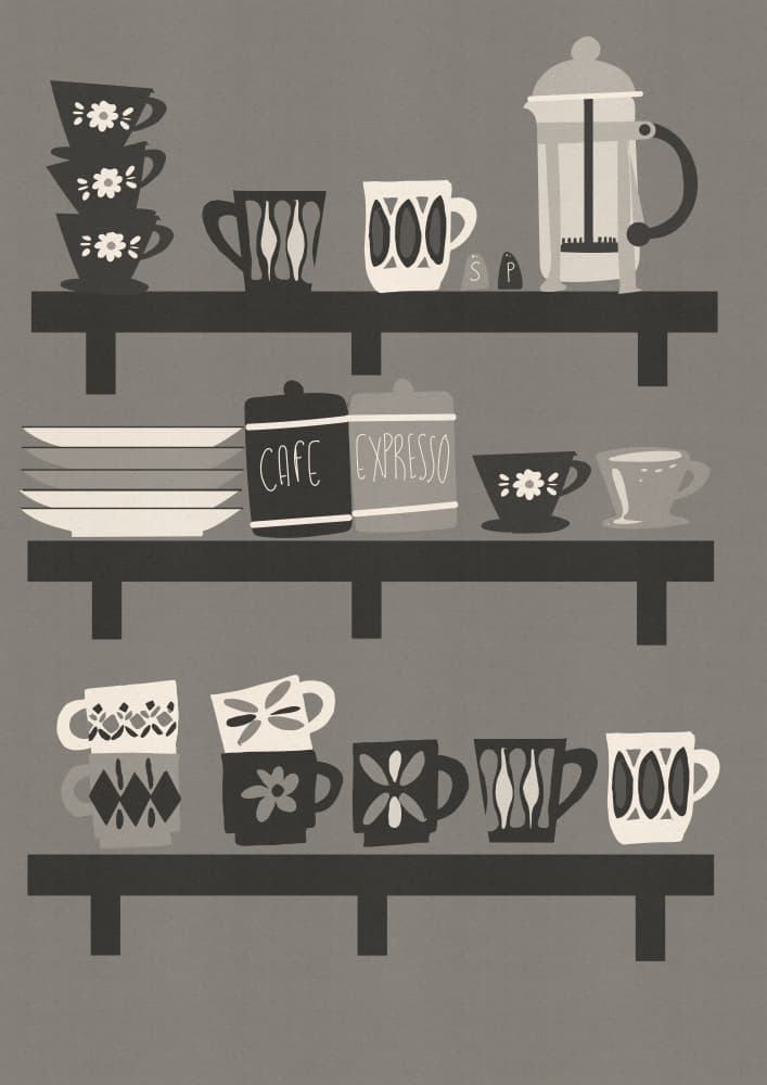 Mid Century Coffee Collection by Nicholas — canvas wall art