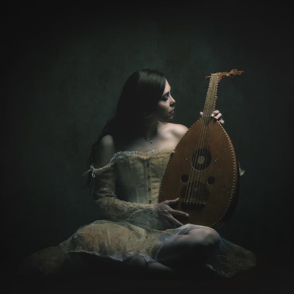 Elegant Oud Player by Moein Hasheminasab — canvas wall art