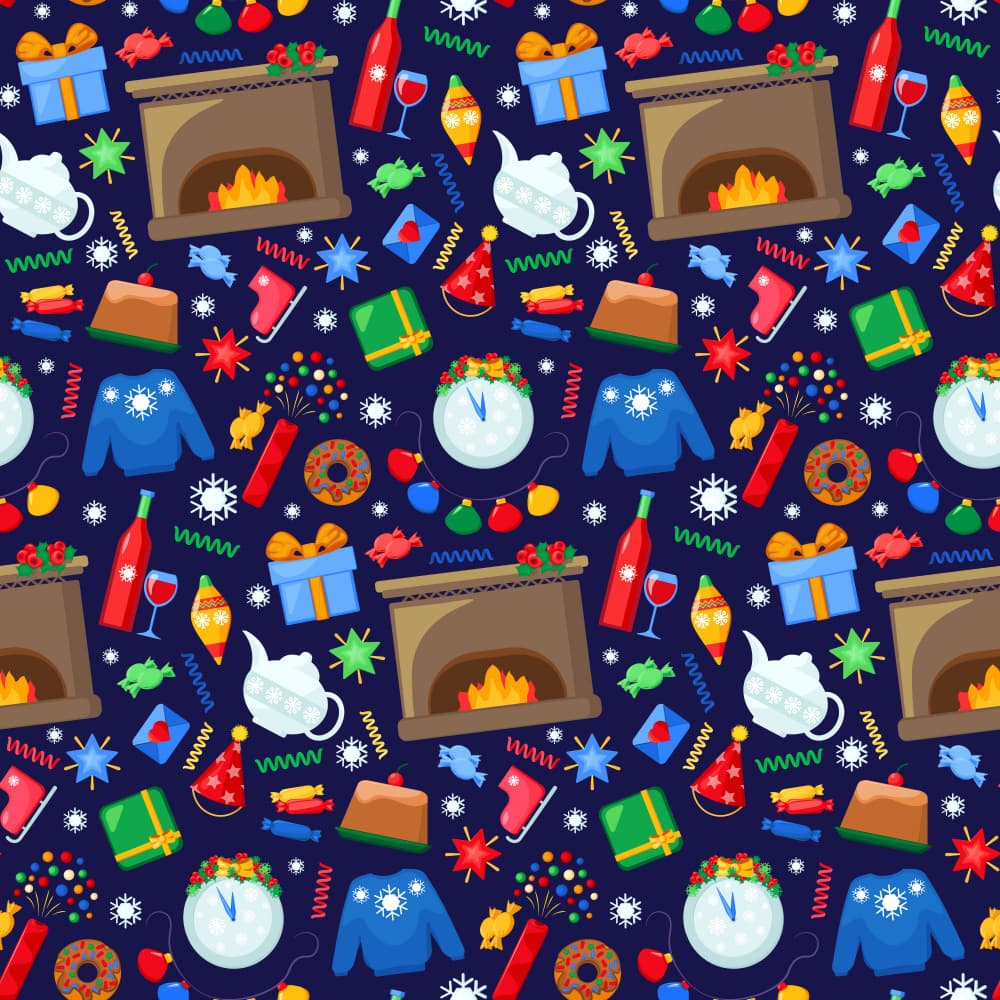 Festive Holiday Pattern by Marika Barsrsind β canvas wall art