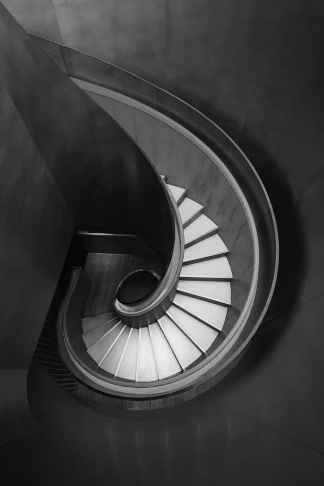 Modern Spiral Staircase by Leah Xu — canvas wall art