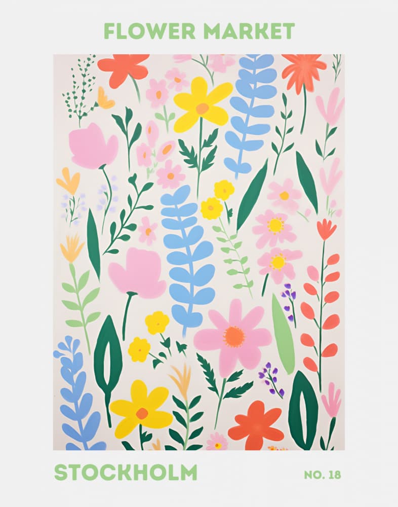 Colorful Flower Market by Jolly and Dash — canvas wall art