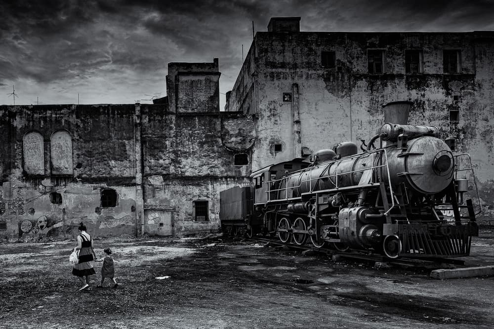 Steam Locomotive Urban Decay by Andy Bauer — canvas wall art