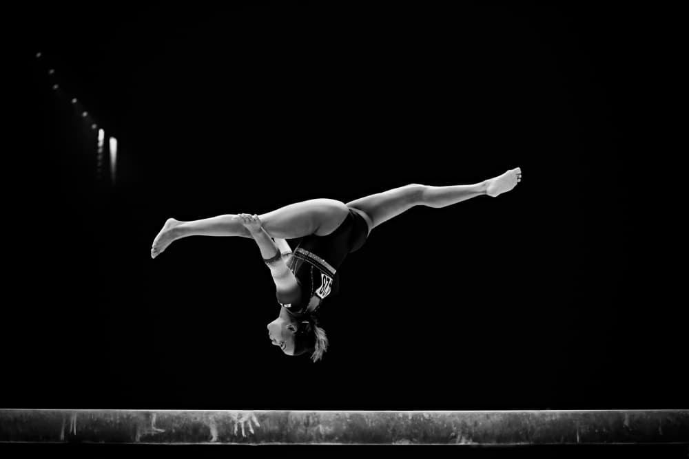 Dynamic Balance Beam Split by Howard Ashton-Jones — canvas wall art