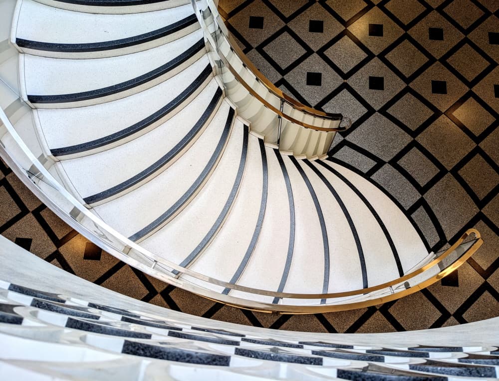 Elegant Spiral Staircase by Elizabeth Allen — canvas wall art