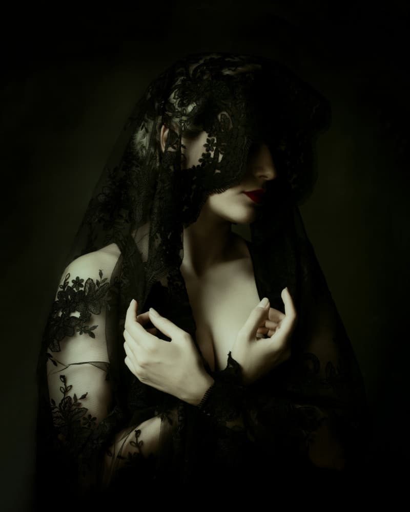 Mysterious Veiled Woman by Mehdi Mokhtari — canvas wall art