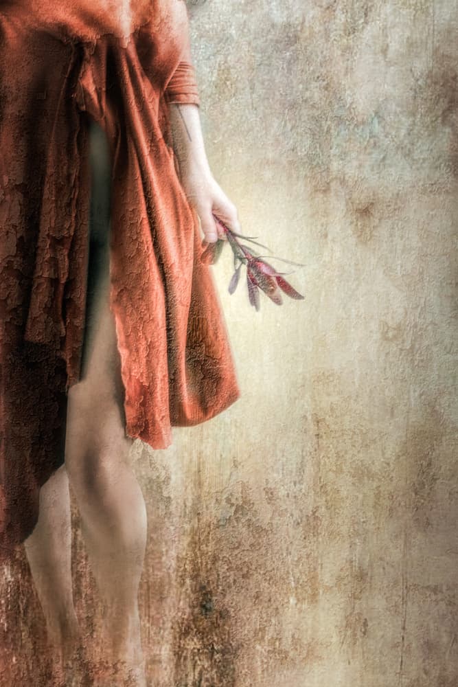 Ethereal Woman With Plant by Charlaine Gerber — canvas wall art