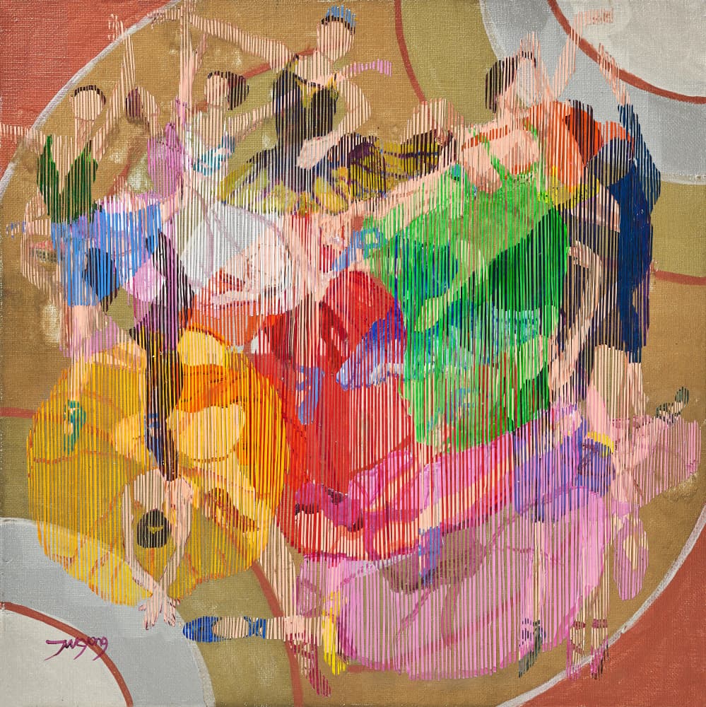 Dynamic Colorful Dancers by Jukyong Park — canvas wall art