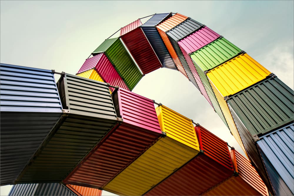 Colorful Container Arch by Gilbert Claes — canvas wall art