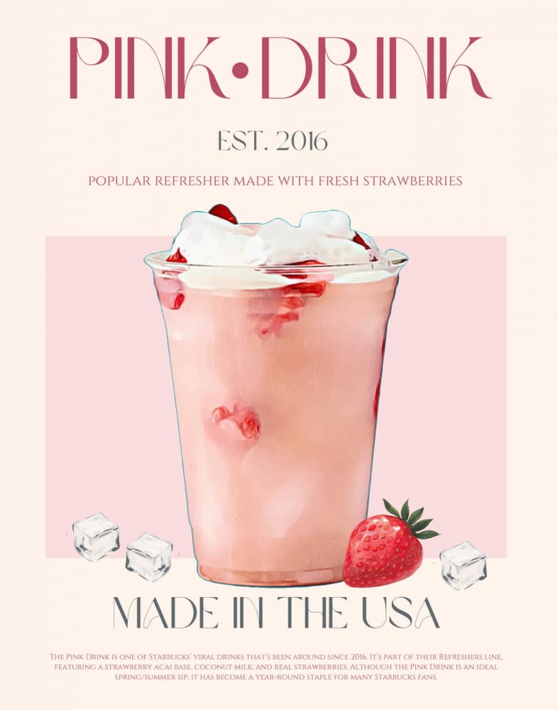 Refreshing Pink Drink by Nazma Khokhar — canvas wall art