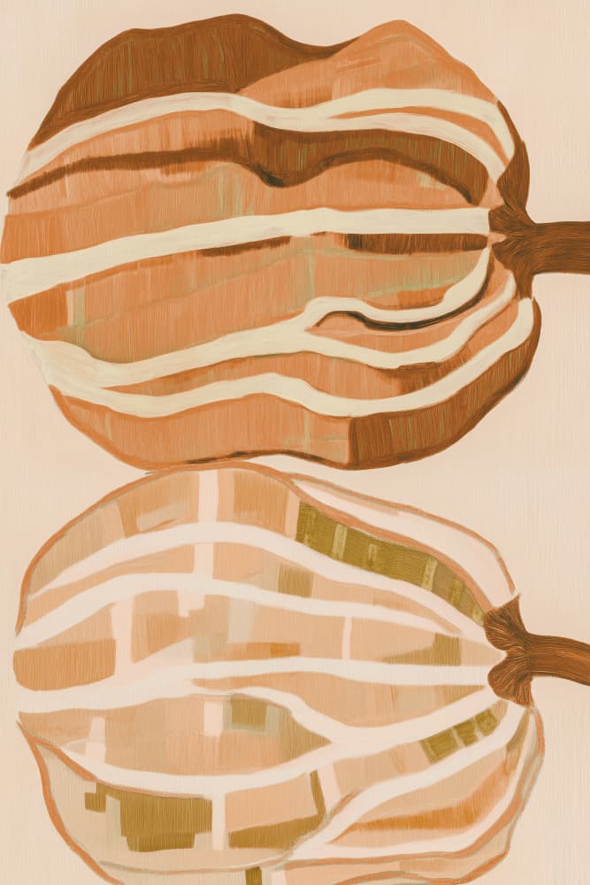 Autumn Striped Gourds by Melloi Art Prints — canvas wall art