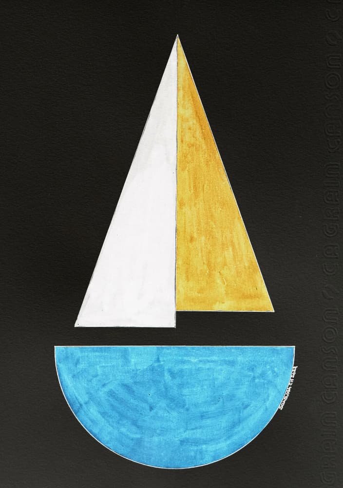 Geometric Sailboat Abstraction by Santhosh ch — canvas wall art