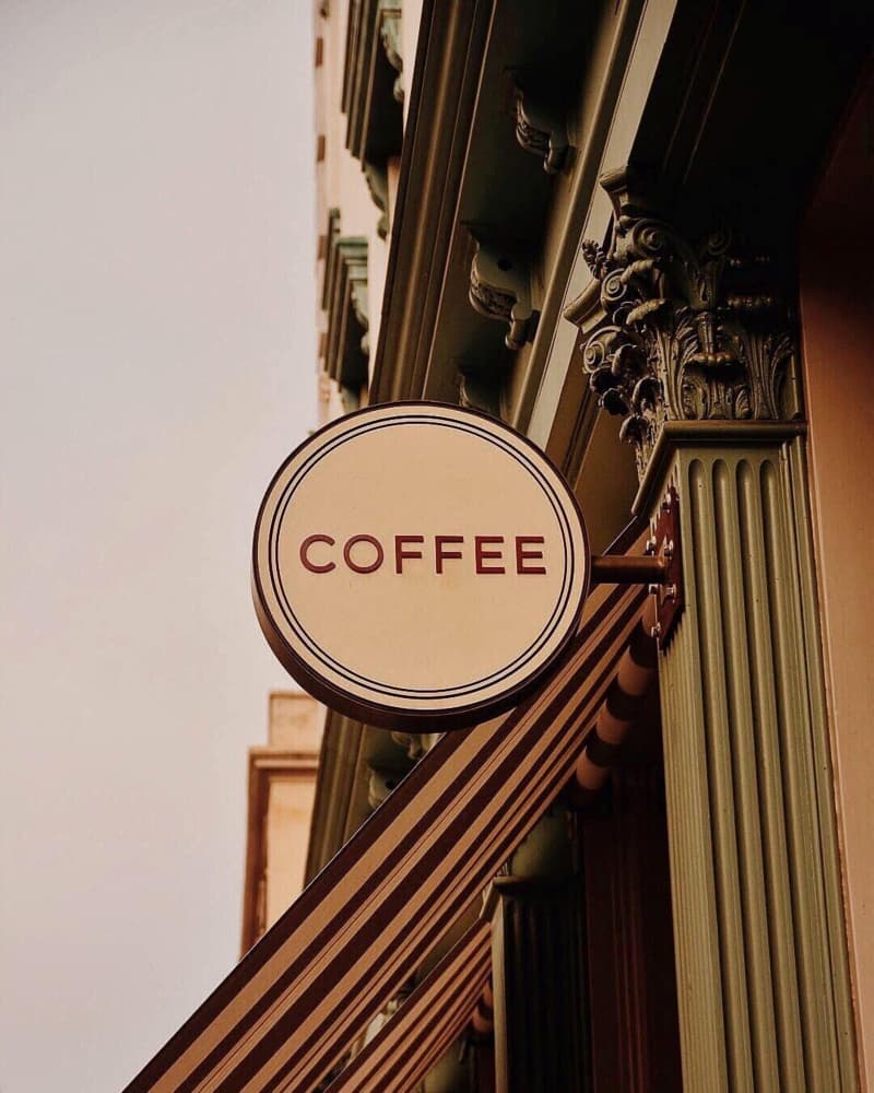 Vintage Coffee Shop Sign by Del Mundo Imagery — canvas wall art