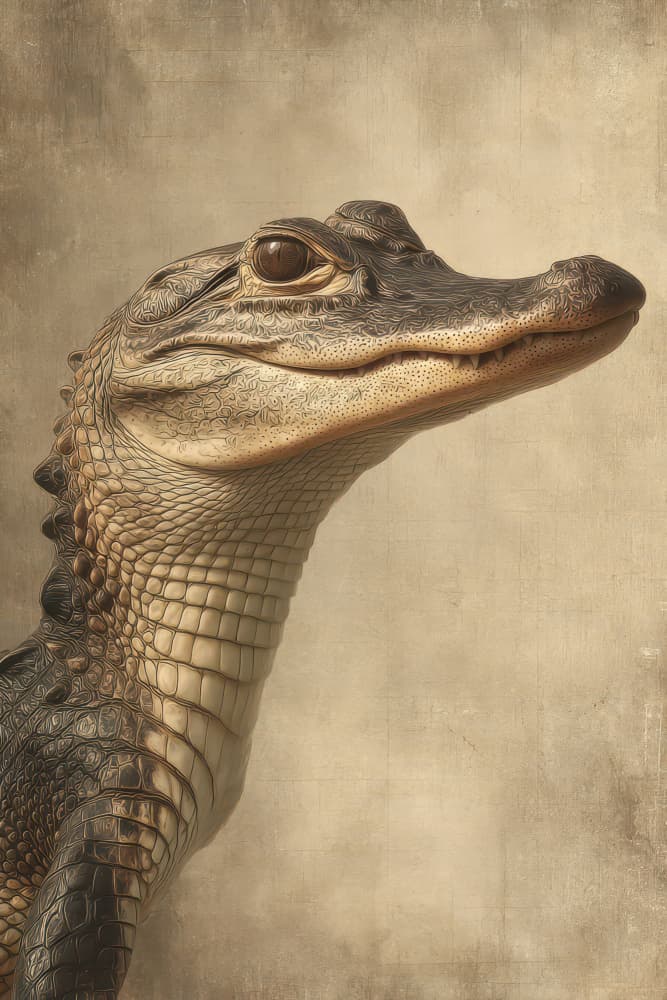 Young Alligator Profile by Rafal Kulik — canvas wall art