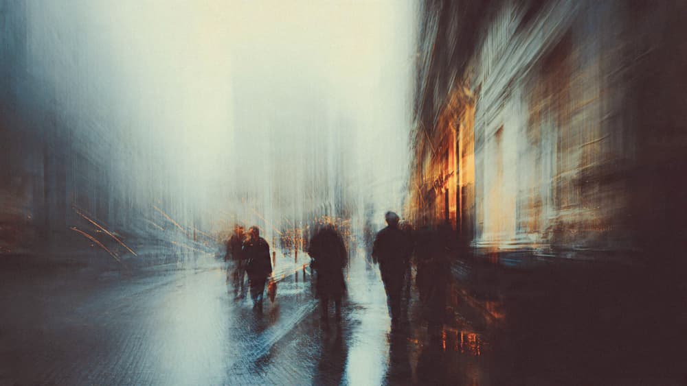 Moody City Street by Erkan Camlilar — canvas wall art