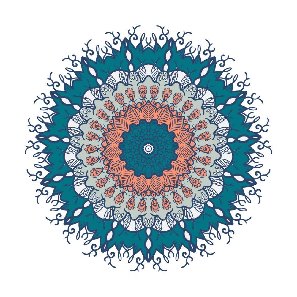 Teal Coral Mandala by Marika Barsrsind β canvas wall art