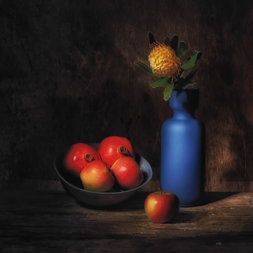 Moody Still Life Fruit by Saskia Dingemans — canvas wall art