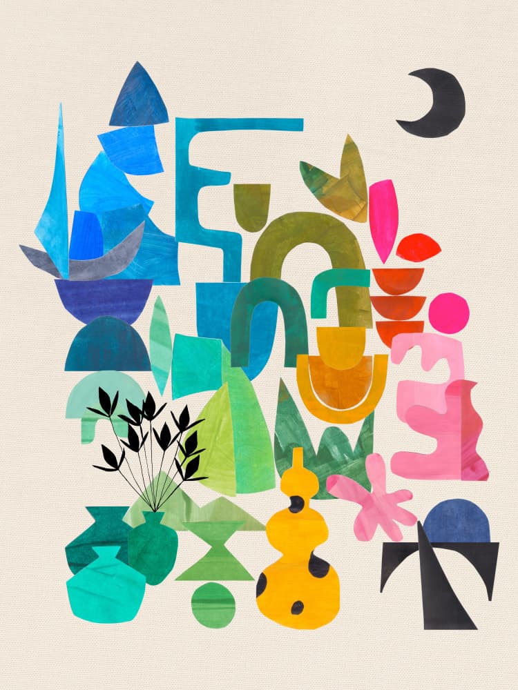 Colorful Abstract Shapes by Ejaaz Haniff — canvas wall art
