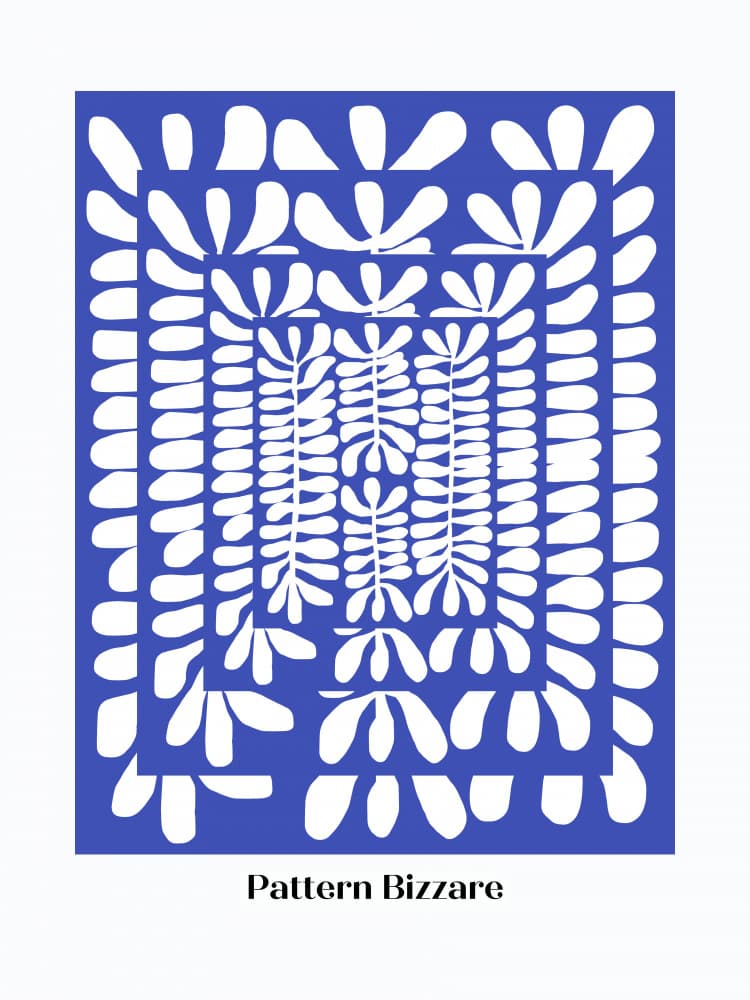 Blue Botanical Pattern by Little Dean — canvas wall art