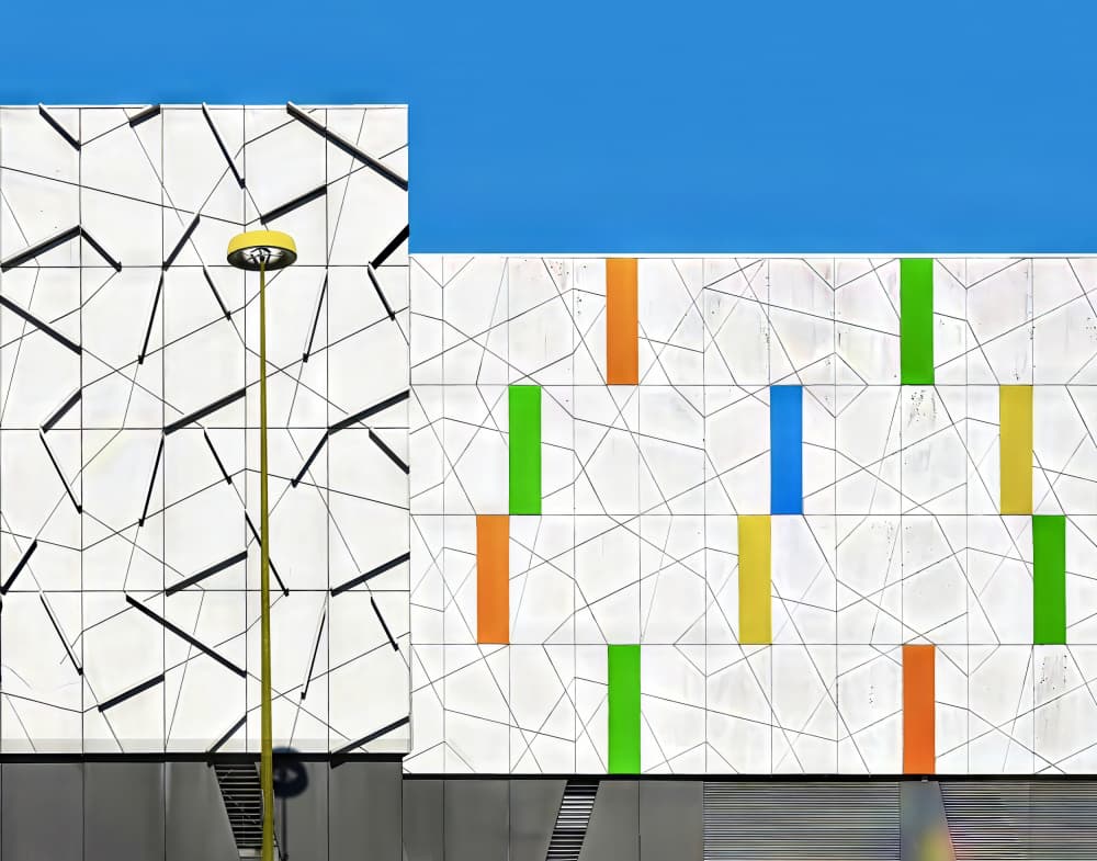 Vibrant Geometric Facade by Arnon Orbach — canvas wall art