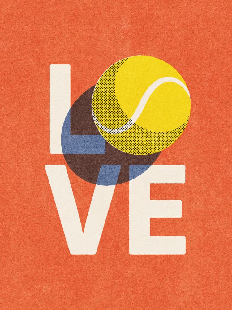 Love Tennis Ball by Daniel Coulmann — canvas wall art