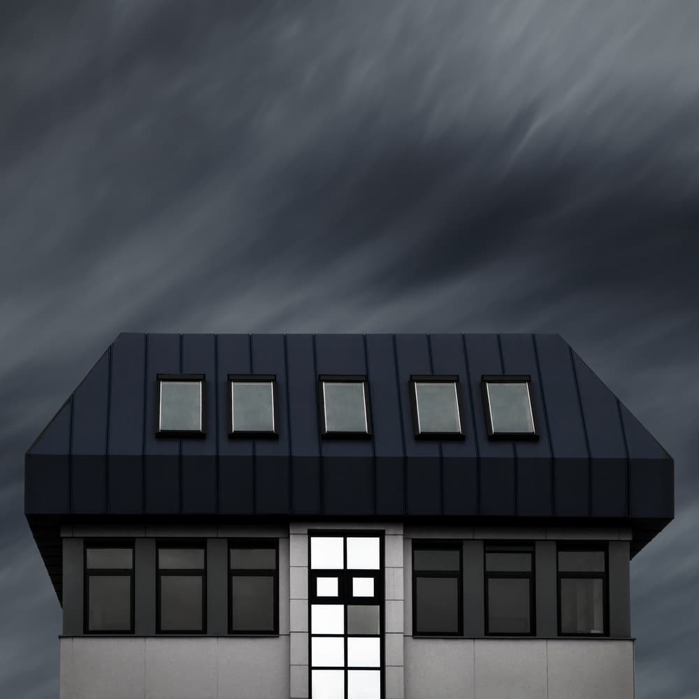 Modern Building Dark Sky by Gilbert Claes — canvas wall art