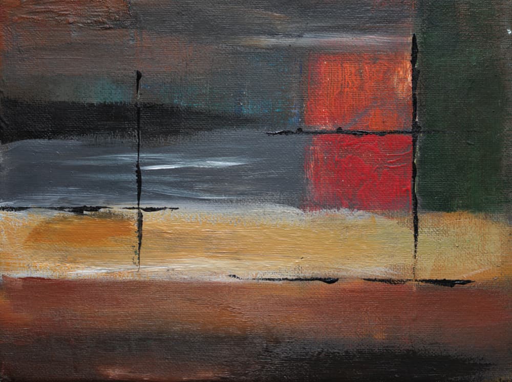 Abstract Red Crossing by kjeld olsen — canvas wall art