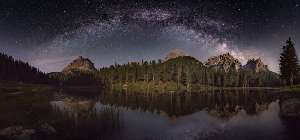 Milky Way Mountain Lake by Pilar Hm — canvas wall art