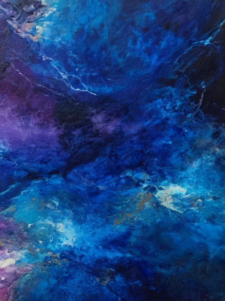 Electric Blue Nebula by Alpenglow Workshop — canvas wall art