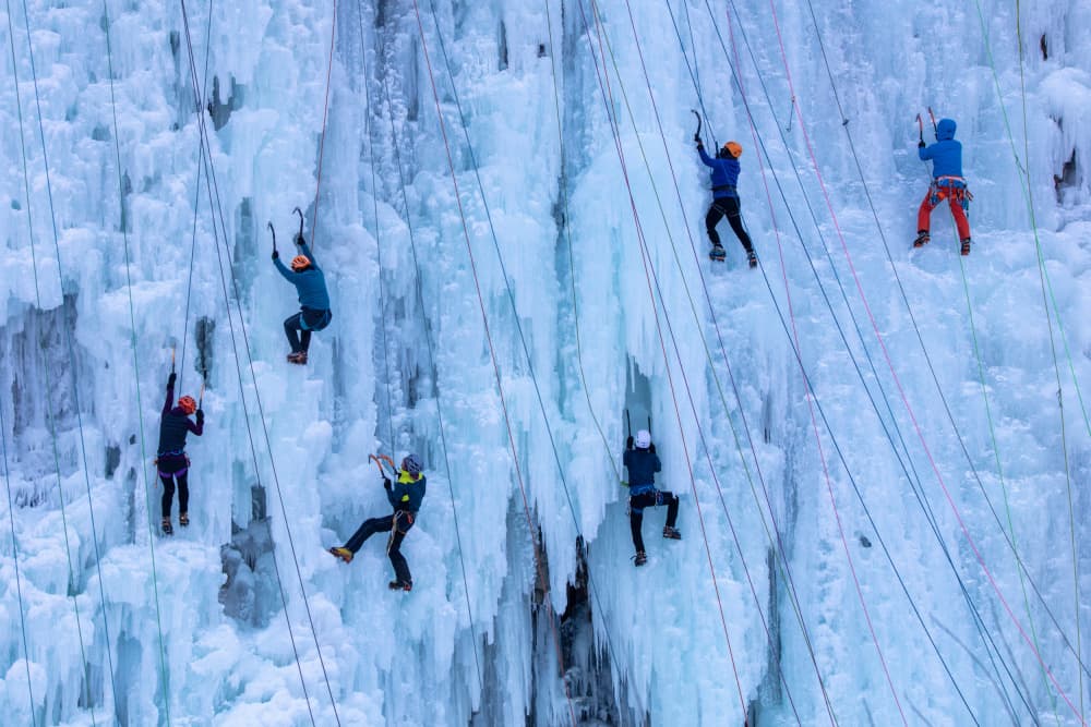Ice Climbing Adventure by Shin Woo Ryu — canvas wall art