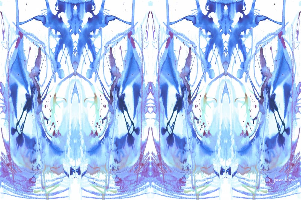 Dynamic Inkwash Blues by Jemma Morris — canvas wall art