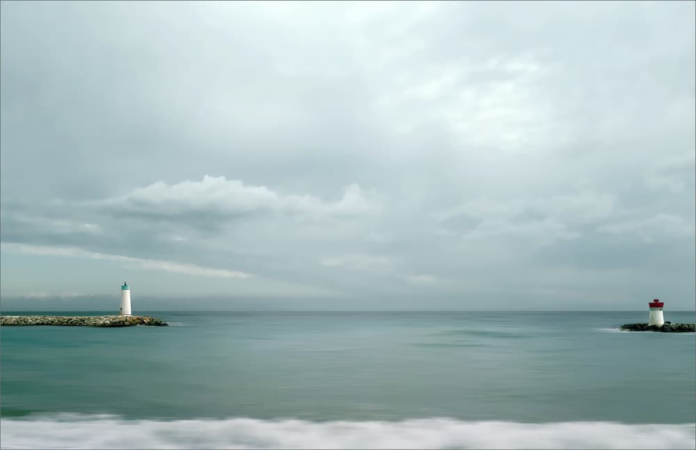 Serene Coastal Lighthouses by Gilbert Claes — canvas wall art