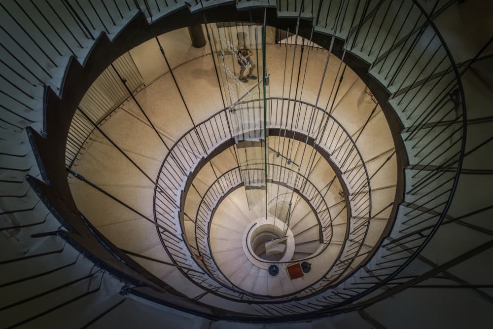 Grand Spiral Staircase by Corinne Spector — canvas wall art