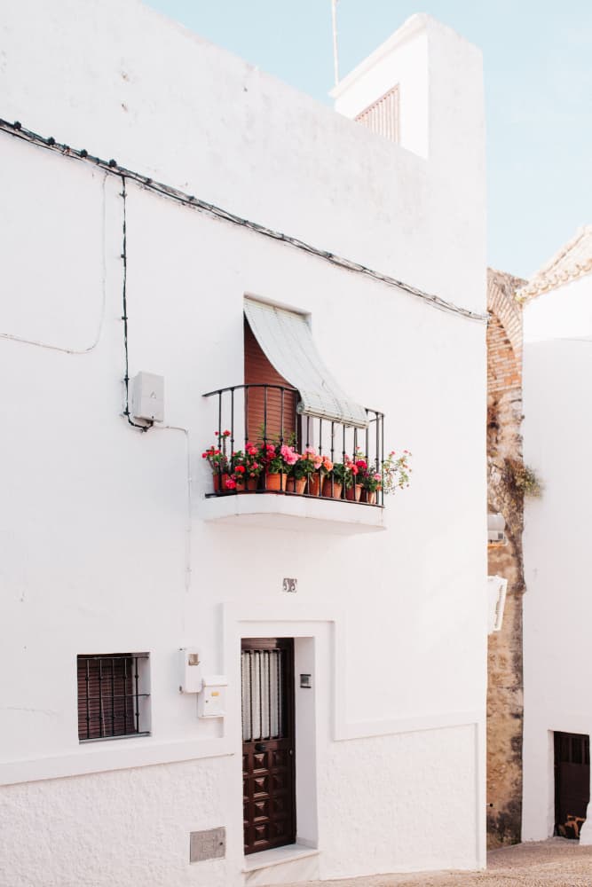 Mediterranean Flower Balcony by Claudia Casal — canvas wall art