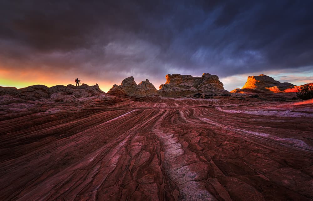 Wavy Red Rocks Sunset by Ruiqing P. — canvas wall art