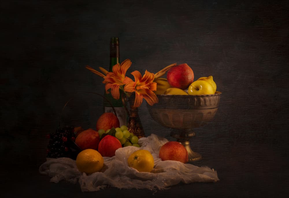 Classic Fruit Still Life by John-Mei Zhong — canvas wall art