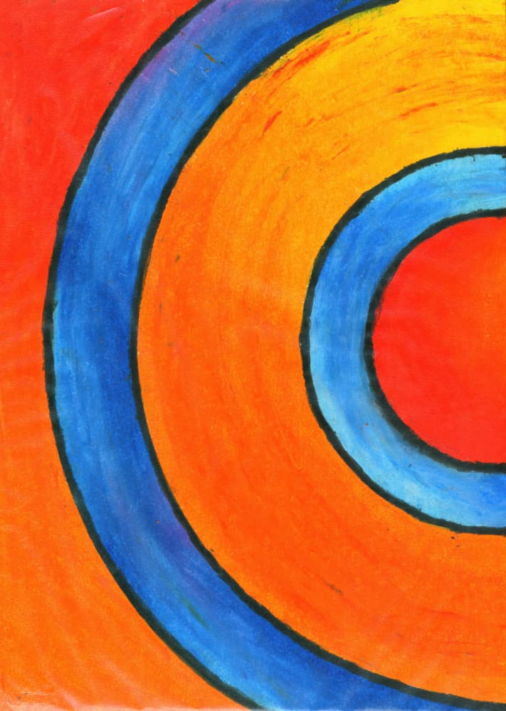 Vibrant Concentric Circles by Kulik — canvas wall art
