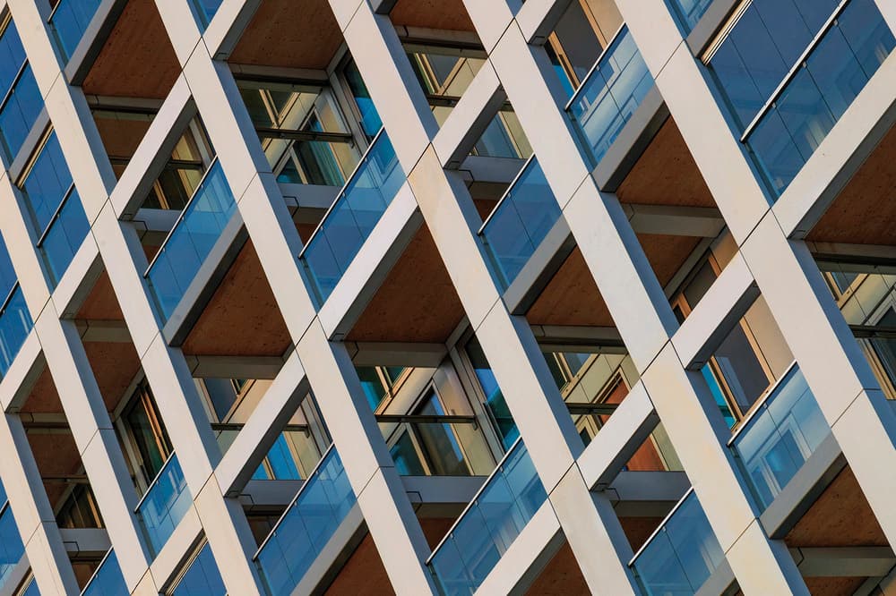 Modern Geometric Facade by Jef Van den Houte — canvas wall art
