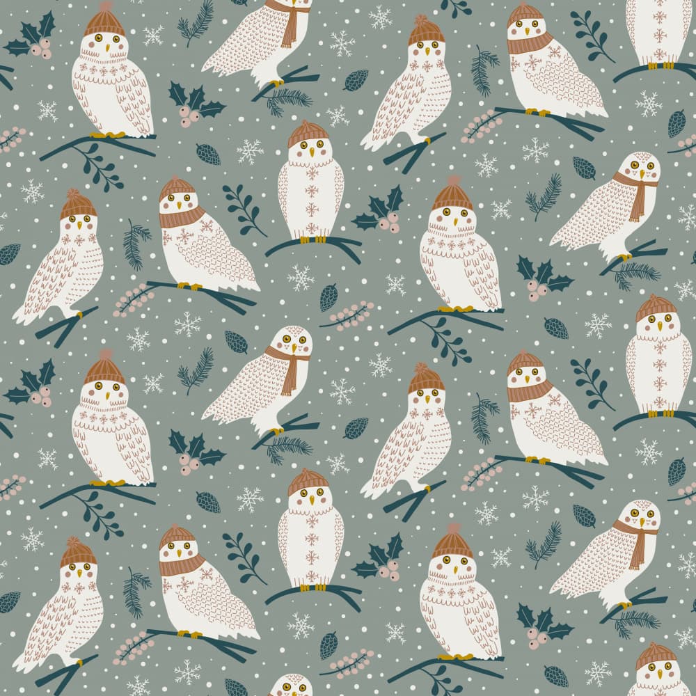 Cozy Winter Owls by Alexandra Weise — canvas wall art