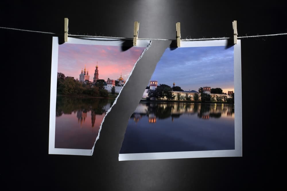 Novodevichy Monastery Duality by Victoria Glinka — canvas wall art
