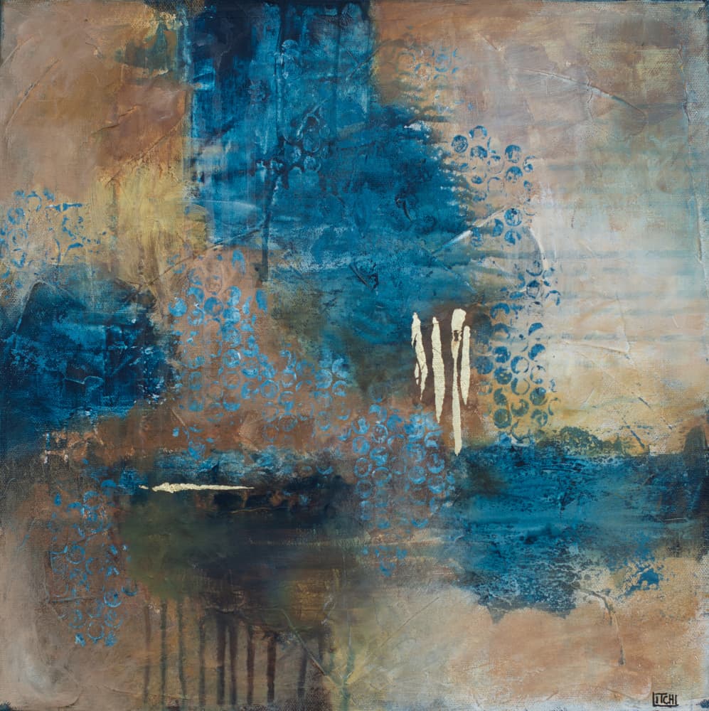 Deep Blue Abstract Textures by Lillian Christiansson — canvas wall art