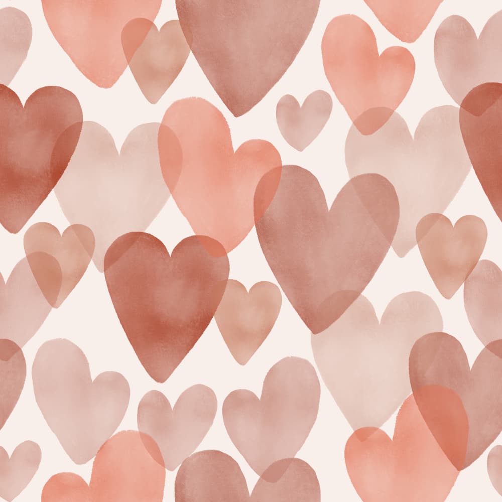 Blush Peach Hearts Pattern by Menina Lisboa — canvas wall art
