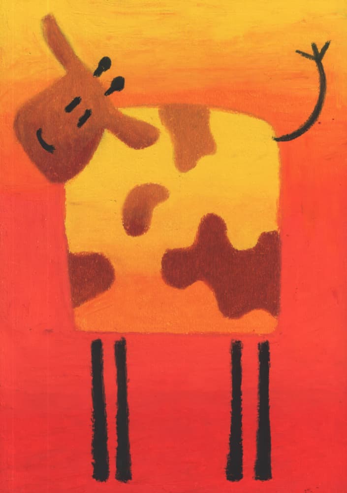 Happy Cartoon Cow by Kulik — canvas wall art