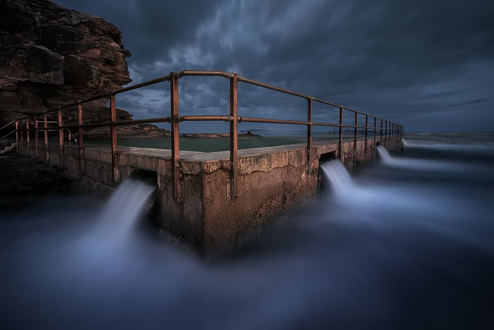 Twilight Ocean Pool by Jingshu Zhu — canvas wall art