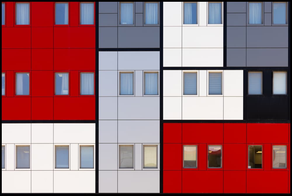 Colorful Building Facade by Azriel Yakubovitch — canvas wall art