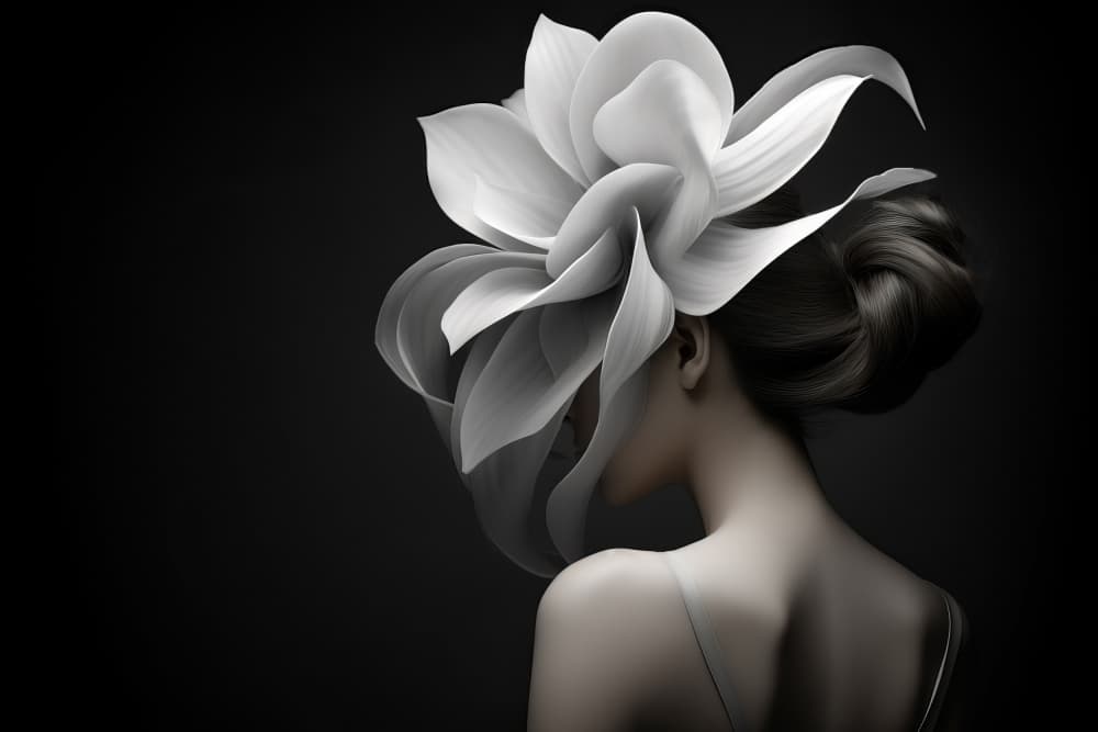 Monochrome Floral Beauty by Bilge Paksoylu — canvas wall art