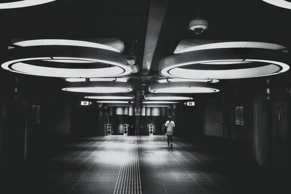 Solitary Walk Urban Passage by Frank Bruynseraede — canvas wall art