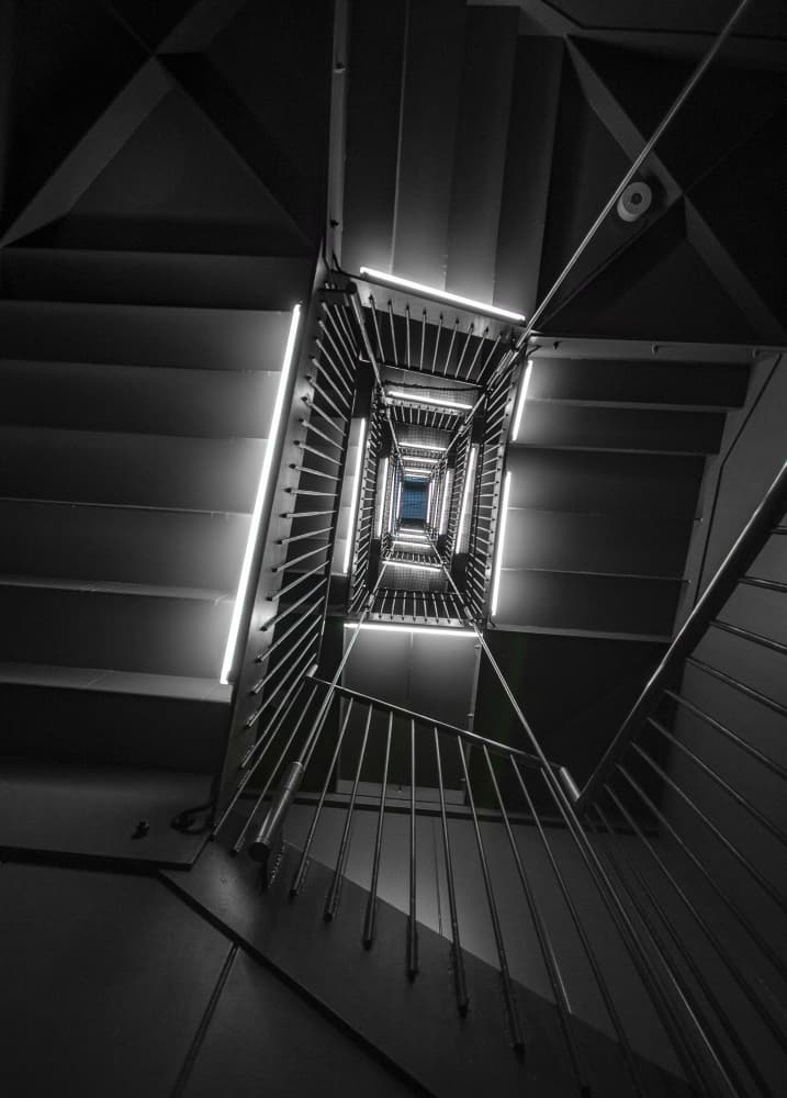 Upward Geometric Staircase by Tomoshi Hara — canvas wall art