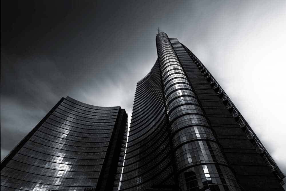 Dramatic Urban Towers by Roland Weber — canvas wall art